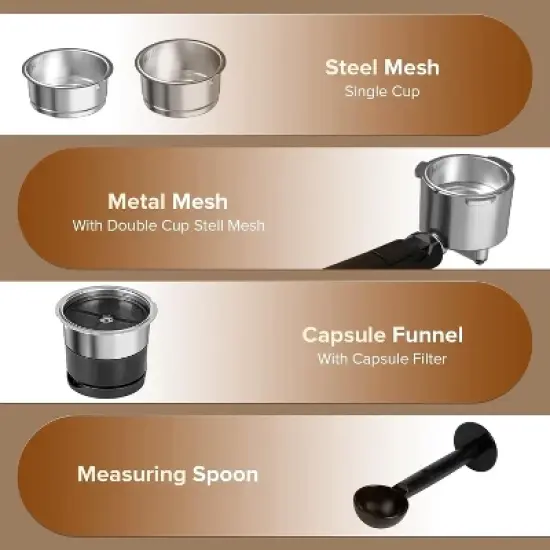 ZAFRO Espresso Machine 20 Bar, Semi-Automatic Professional Coffee Machine for Cappuccino & Latte with Milk Frother Steam Wand,LCD Display,Black image {6}