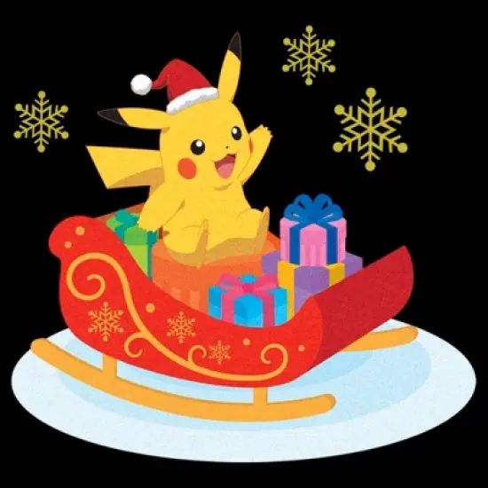 Men's Pokemon Christmas Pikachu Sleigh Sweatshirt image {1}