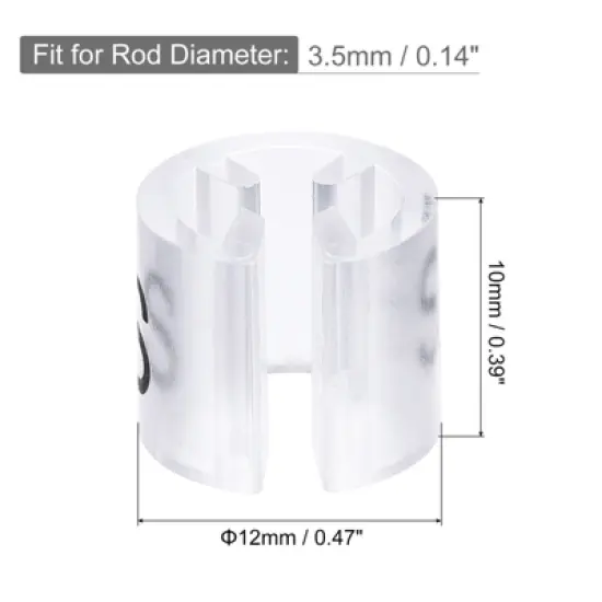 Unique Bargains Clothes Hanger Marker 6 Sizes Fit 0.14" Rod Clear 180 Pcs image {1}