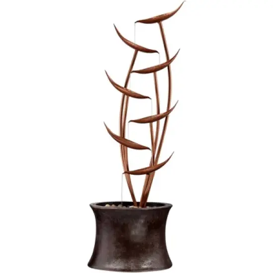 John Timberland Tiered Copper Leaves Modern Cascading Tiered Leaves Outdoor Floor Water Fountain 41" for Yard Garden Patio Deck Porch Balcony Roof image {3}