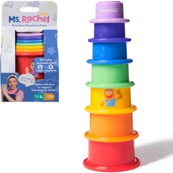 Ms. Rachel Rainbow Stacking Cups - 7pc image {9}