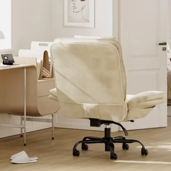 Bestier Big and Tall Executive Office Chair with Flip-Up Arms, Adjustable Height, Reclining Office Chair with Headrest & Side Pockets image {7}