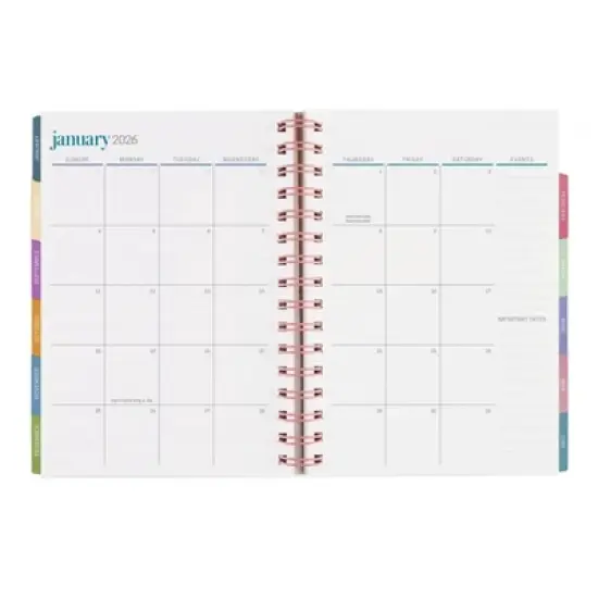 Erin Condren July 2025 - June 2026 Academic Planner A5 Colorblock Circles Coral image {3}