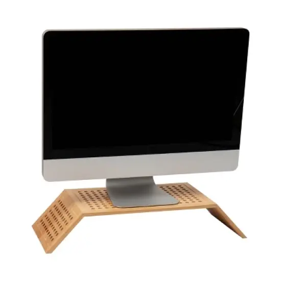 Mind Reader Lattice Collection Foldable Monitor Stand Brown: Desk Organizer & Office Organization Riser image {6}