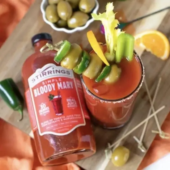 Stirrings Simple Bloody Mary Cocktail Mix 750ml Bottles - Real Juice No Preservatives - 30 Calories - Drink Mixer image {1}