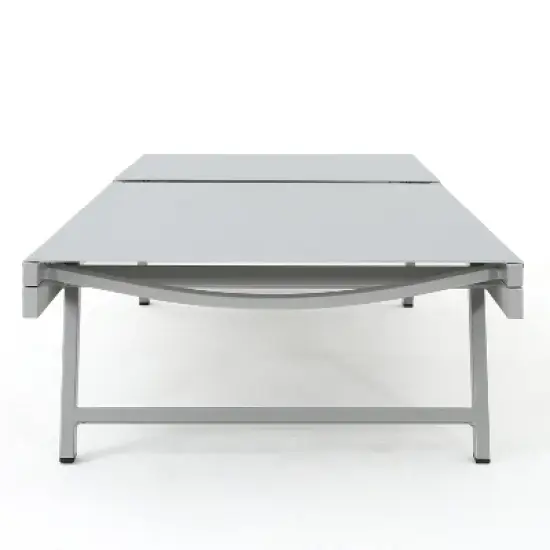 GDFStudio Simon Outdoor Mesh and Aluminum Armless Adjustable Chaise Lounges (Set of 4) image {4}