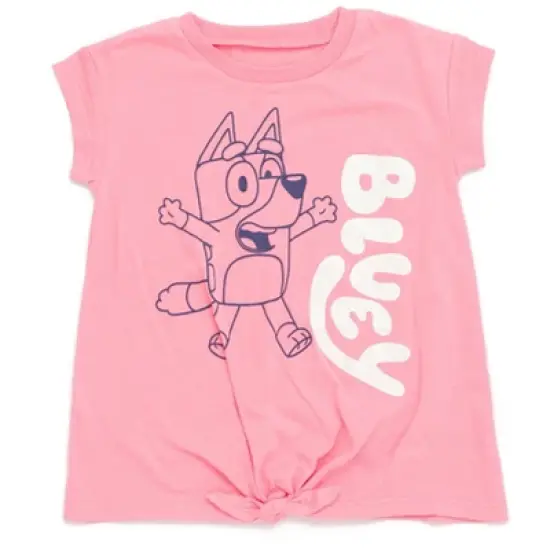 Bluey Girls T-Shirt and Dolphin Active French Terry Shorts Outfit Set Toddler to Little Kid  image {2}