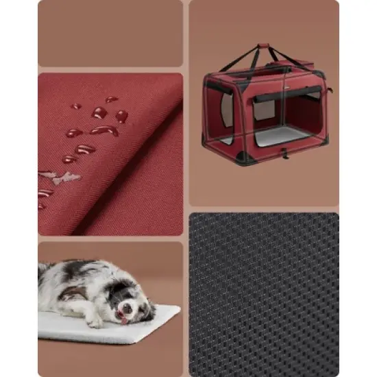 Feandrea 36 Inches Collapsible Soft Dog Crate | Portable Travel Crate for Dogs 50-70 lb | Indoor/Outdoor Use image {5}