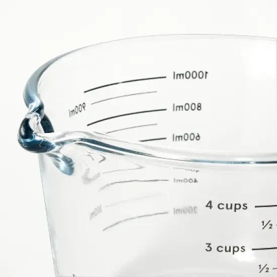 4 Cup Glass Measuring Cup Clear - Figmint&trade;: Borosilicate, Microwave & Dishwasher Safe, 32oz Capacity image {2}