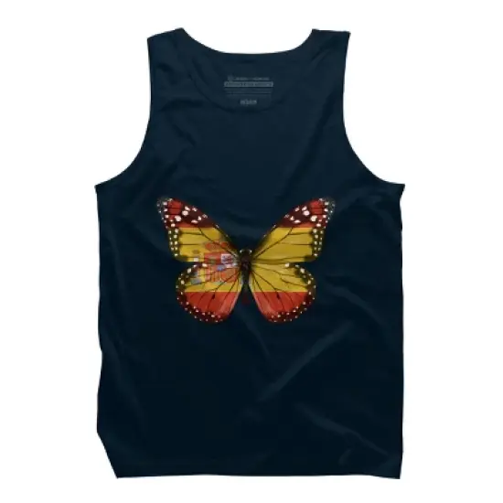 Men's Design By Humans Butterfly Flag Of Spain By GiftsIdeas Tank Top image {5}