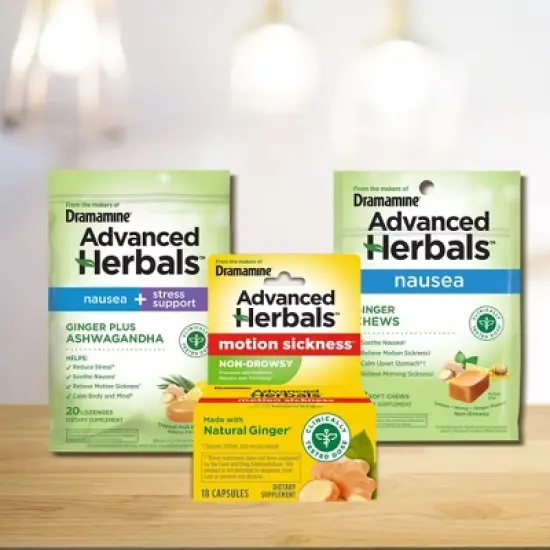 Dramamine Advanced Herbals Non-Drowsy Motion Sickness Relief Capsules - 18ct image {1}