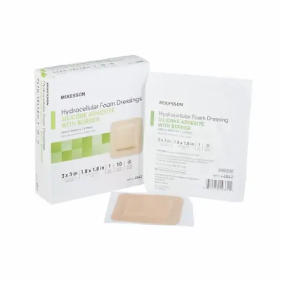 McKesson Foam Dressing Square with Border Film Backing, 200 Count image {5}