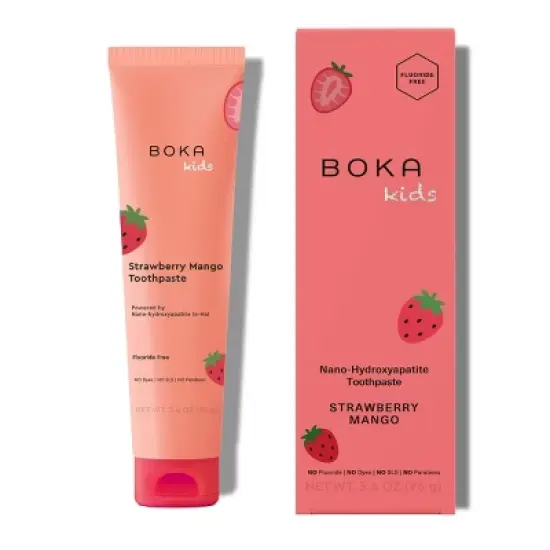 Boka Kids' Fluoride-Free Nano Hydroxyapatite Toothpaste - Strawberry Mango - 3.4oz image {6}
