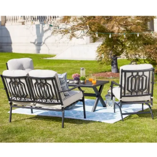 Patio Festival 4pc Steel Patio Conversation Set image {12}