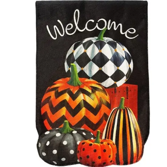 Briarwood Lane Fall House Flag 40x28 For Outdoor Patterned Pumpkin Stack Burlap For Fall House Flag image {4}