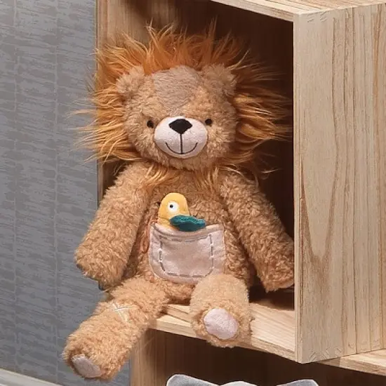 Lambs & Ivy Jungle Friends Plush Lion with Bird Stuffed Animal Toy - Everett image {5}