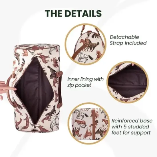 Signare USA Running Horse Brown Big Holdall/Duffel Bag image {7}