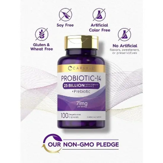 Carlyle Probiotic-14 | 25 Billion CFU | 100 Capsules image {3}
