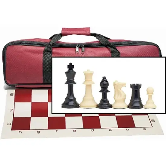 Complete Tournament Chess Set &ndash; Plastic Chess Pieces with Roll-up Chess Board and Travel Canvas Bag image {9}