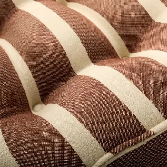 52"x24"x6" Cabana Stripe French-Style Indoor/Outdoor Floor Cushion Brown/Natural - Hearth & Hand&trade; with Magnolia image {2}