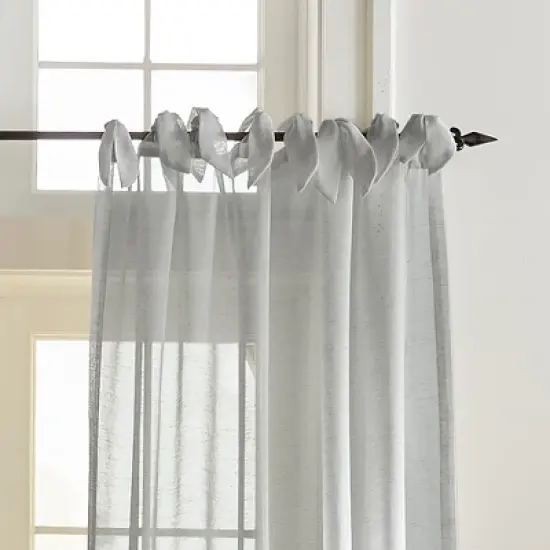 Vienna Tie-Top Sheer Cottagecore Single Window Curtain Panel - Elrene Home Fashions image {1}