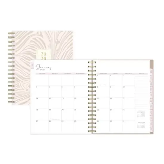 Blue Sky Rachel Parcell Daily/Monthly Planning Calendar 7"x9" Ella Tan Clear Pocket Cover image {3}