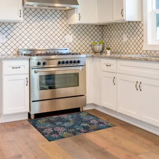 Melling Washable Outdoor Rug Navy/Gold - Linon image {6}