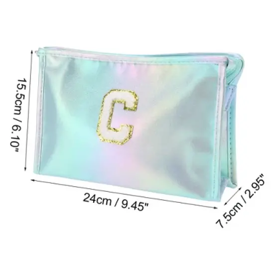 Unique Bargains Women's Letter C Makeup Bag Blue 1 Pc image {2}