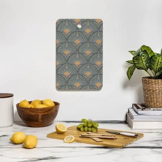Iveta Abolina Fan Florals Green Cutting Board - Rectangle image {2}
