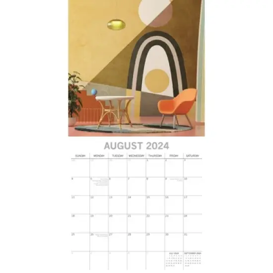 The Gifted Stationery 2024 Square Wall Calendar, Retro, 16-Month Lifestyles Theme with 180 Reminder Stickers (12x12 In) image {2}