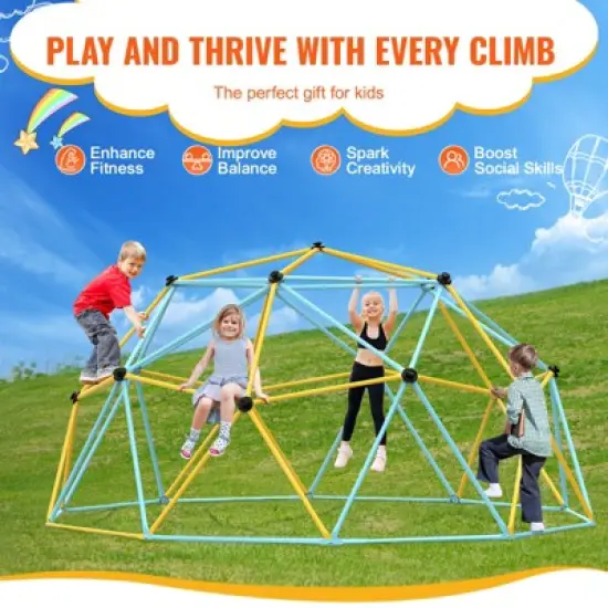 VEVOR Climbing Dome,Jungle Gym Supports 750LBS and Easy Assembly, 12FT Geometric Dome Climber Play Center for Kids 3 to 10 Years Old image {3}