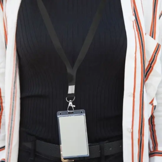 Unique Bargains Width Flat Neck Lanyards with Swivel Hook Clip for Name Tag Badges 5 Pcs image {5}