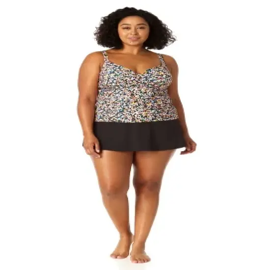 Anne Cole Plus - Women's Twist Front Underwire Tankini Swim Top image {6}