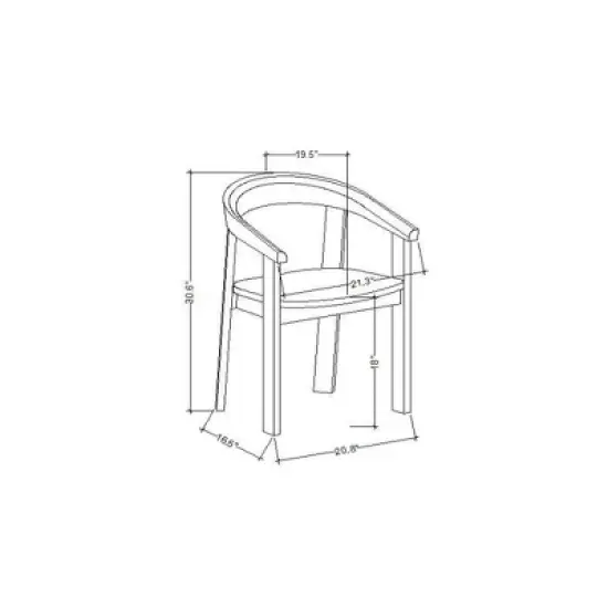 Terra Solid Wood Curved Back Dining Chair - Threshold&trade; designed with Studio McGee image {6}