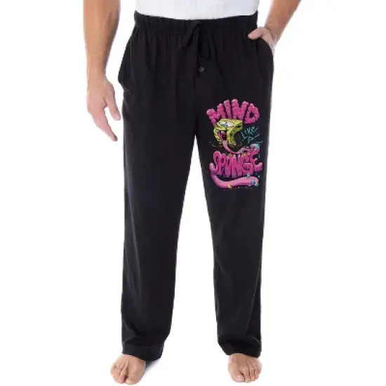 SpongeBob SquarePants Pajama Pants Men's Mind Like A Sponge Lounge Pants Black image {3}