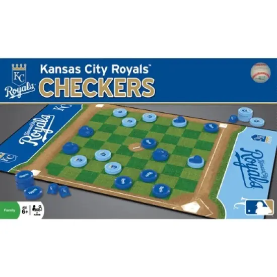 MasterPieces Officially licensed MLB Kansas City Royals Checkers Board Game for Families and Kids ages 6 and Up image {1}