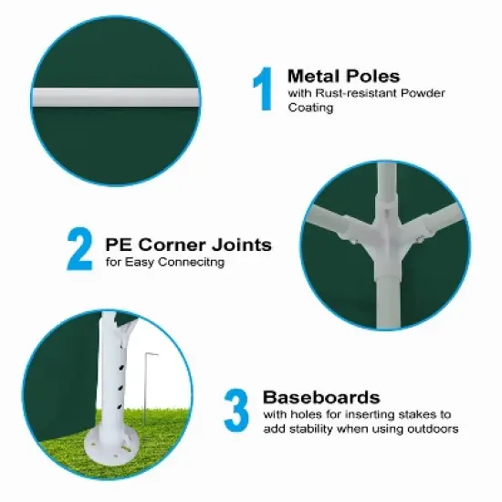 Gulches 10'x10' Heavy Duty Outdoor Party Tent Gazebo with 4 Removable Walls, Perfect for Weddings and Events, Green image {7}