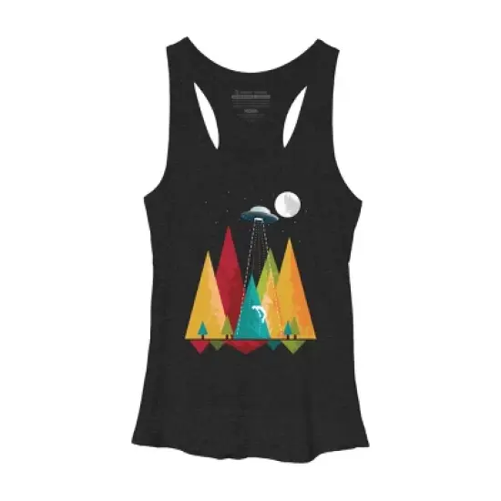 Women's Design By Humans UFO Geometric Forest Abduction By alnavasord Racerback Tank Top image {2}