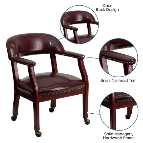 Emma and Oliver Conference Chair with Accent Nail Trim  and Casters image {2}