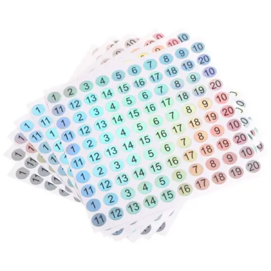 Unique Bargains Organizing Sorting Self-Adhesive Laser Number Stickers 10 Sheets 1000 Pcs image {4}