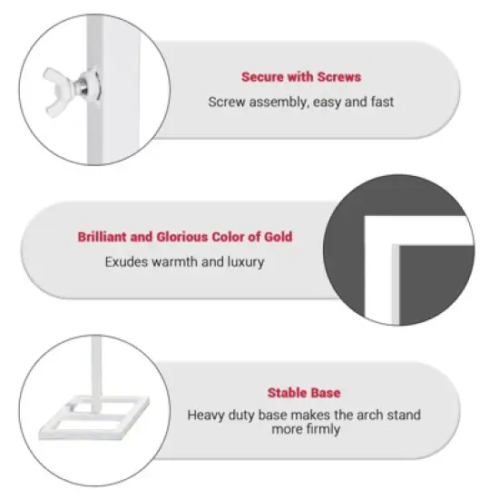 Garvee 8FT x 8FT Metal Square Backdrop Stand, Wedding Arch, Square Arch Stand for Ceremony Birthday Party Outdoor Indoor Celebration Decor, White image {4}