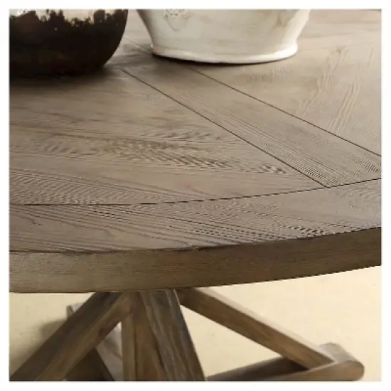 Sierra Round Dining Table Wood Brown - Inspire Q image {5}