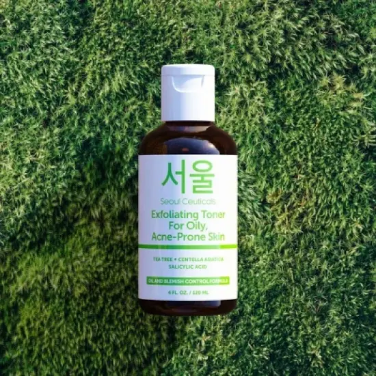 Seoul Ceuticals Korean Skin Care Exfoliating Korean Toner for Oily Acne Prone Skin - Korean Beauty Skincare Tea Tree Toner for Face, 4oz image {1}