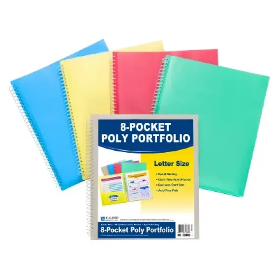 C-Line&reg; 8-Pocket Spiral-Bound Poly Portfolio, Pack of 6 image {2}