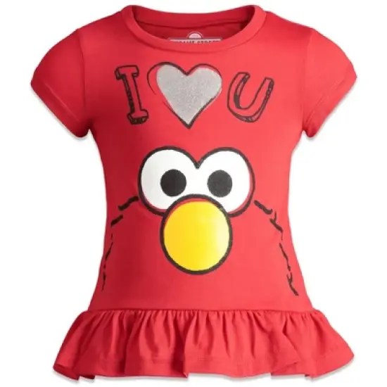 Sesame Street Big Bird Cookie Monster Elmo Baby Girls Pullover T-Shirt and Leggings Outfit Set Infant image {2}