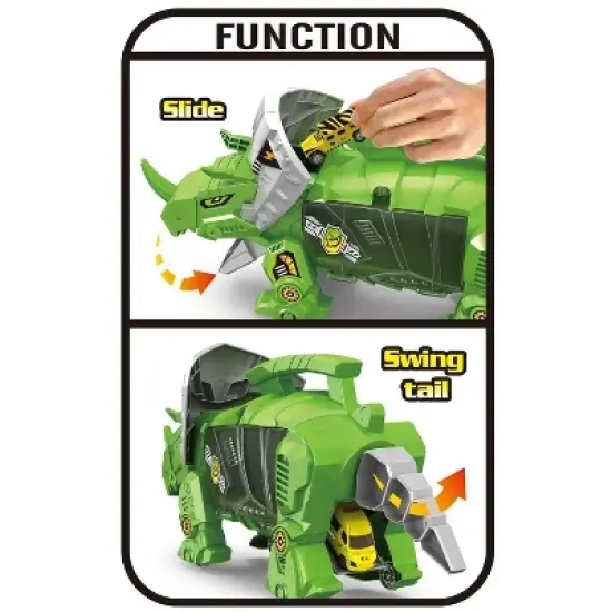 Ready! Set! Play! Link Dinosaur Toy With Storage Carrier, Includes Mini Dinosaurs And Cars image {4}
