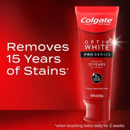 Colgate Optic White Pro Series Stain Prevention Hydrogen Peroxide Toothpaste - 3oz image {1}