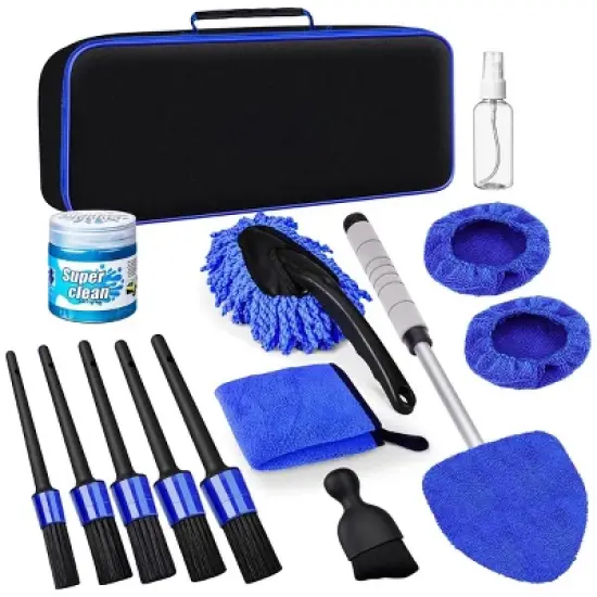 Aoibox 15Pcs Car Interior Cleaning Kit with Windshield Cleaner, Detailing Brushes, Microfiber Towels & Cleaning Gel for Car Care image {7}
