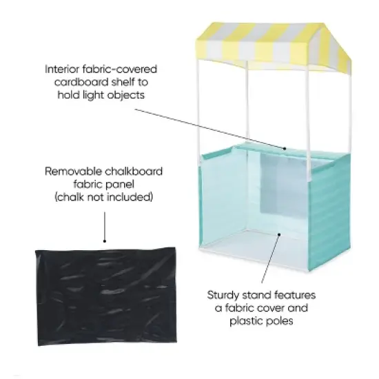 HearthSong 2-in-1 Indoor and Outdoor Lemonade and Market Pretend Play Stand for Kids' Imaginative Play image {5}