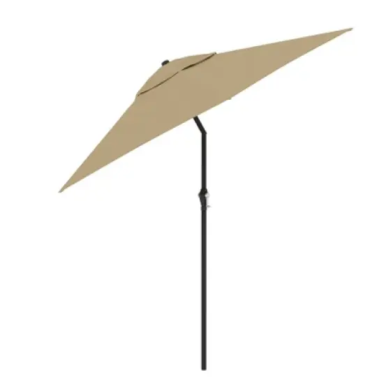 9' x 9' Steel Market Polyester Patio Umbrella with Crank Lift and Push-Button Tilt image {1}